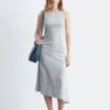 Robe midi asymétrique à volants