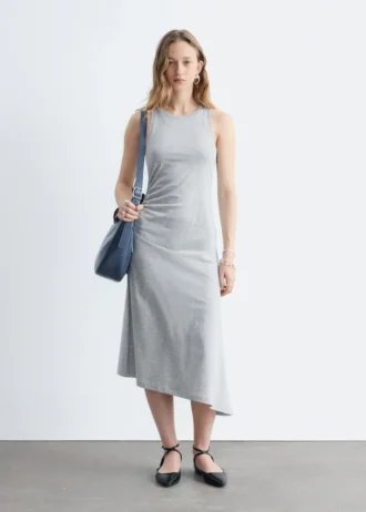 Robe midi asymétrique à volants