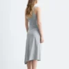 Robe midi asymétrique à volants