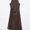 Robe midi asymétrique à volants