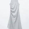 Robe midi asymétrique à volants