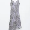 Robe midi à bretelles à motif floral