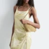 Robe midi à col bénitier en jacquard