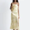 Robe midi à col bénitier en jacquard