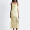 Robe midi à col bénitier en jacquard