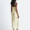 Robe midi à col bénitier en jacquard