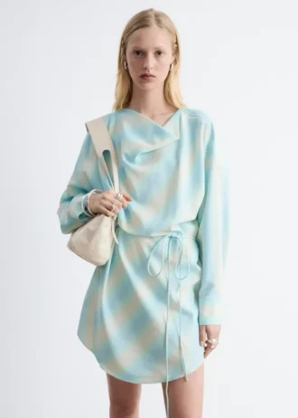 Robe midi à col bénitier imprimée