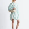 Robe midi à col bénitier imprimée