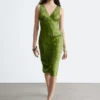 Robe midi à col en V