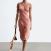 Robe midi à col en V