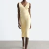 Robe midi à col en V