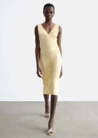 Robe midi à col en V