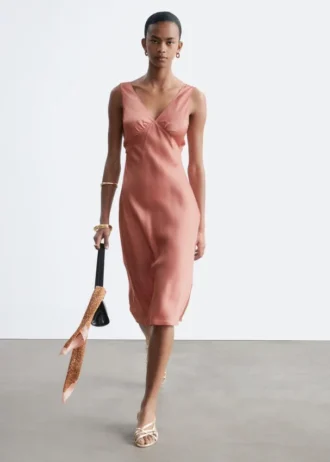 Robe midi à col en V