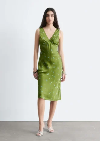 Robe midi à col en V