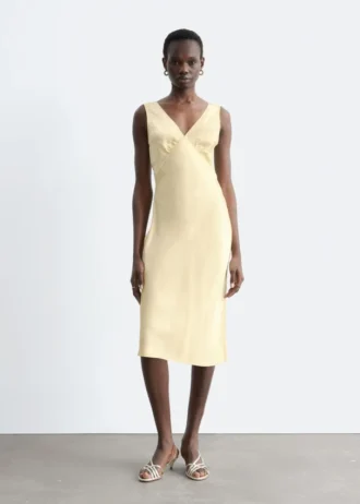 Robe midi à col en V