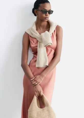 Robe midi à col en V