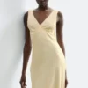 Robe midi à col en V