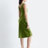 Robe midi à col en V