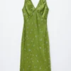 Robe midi à col en V