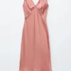 Robe midi à col en V