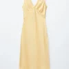 Robe midi à col en V