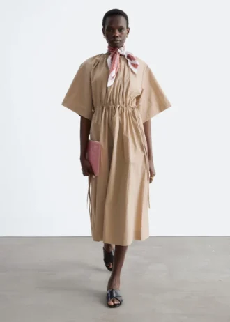 Robe midi à cordons