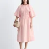 Robe midi à cordons