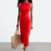 Robe midi côtelée