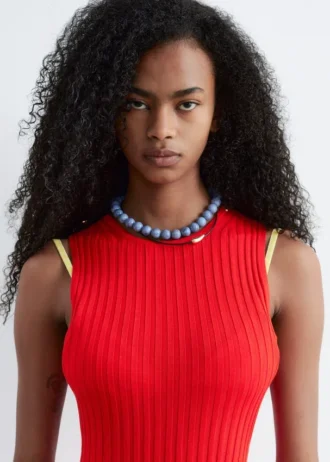 Robe midi côtelée