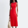 Robe midi côtelée