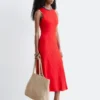 Robe midi côtelée
