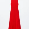 Robe midi côtelée
