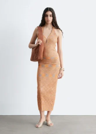 Robe midi à dos nu et motif tie-dye