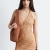 Robe midi à dos nu et motif tie-dye