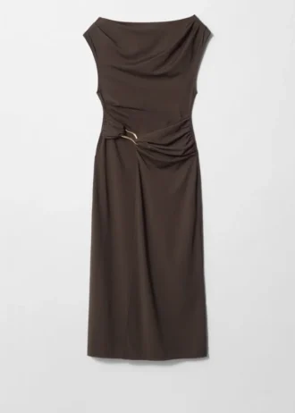 Robe midi drapée