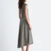 Robe midi drapée asymétrique