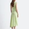 Robe midi drapée asymétrique