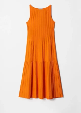 Robe midi en maille côtelée