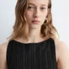 Robe midi en maille côtelée