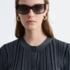 Robe midi en maille côtelée