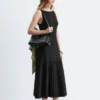 Robe midi en maille côtelée