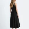 Robe midi en maille côtelée
