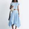 Robe midi en popeline de coton
