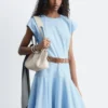 Robe midi en popeline de coton