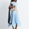 Robe midi en popeline de coton