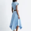 Robe midi en popeline de coton