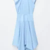 Robe midi en popeline de coton