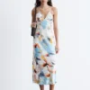 Robe midi en satin