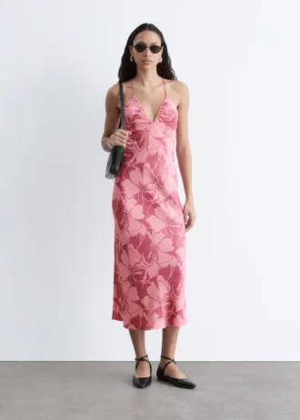 Robe midi en satin