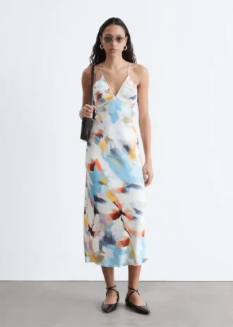 Robe midi en satin